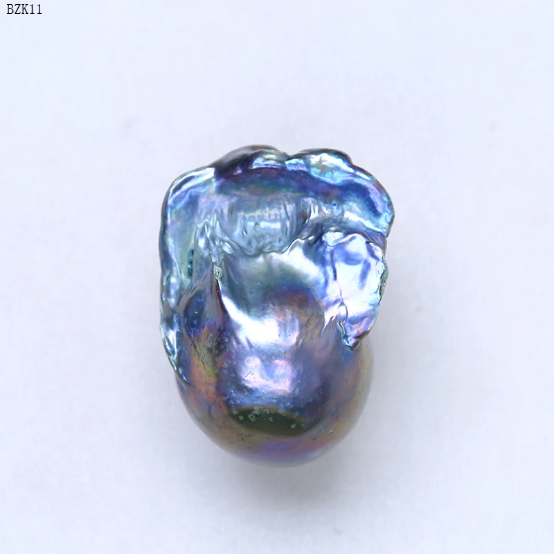 Барокко барокко натуральный хвост жемчуг павлин синий специальный цвет около 13 ~