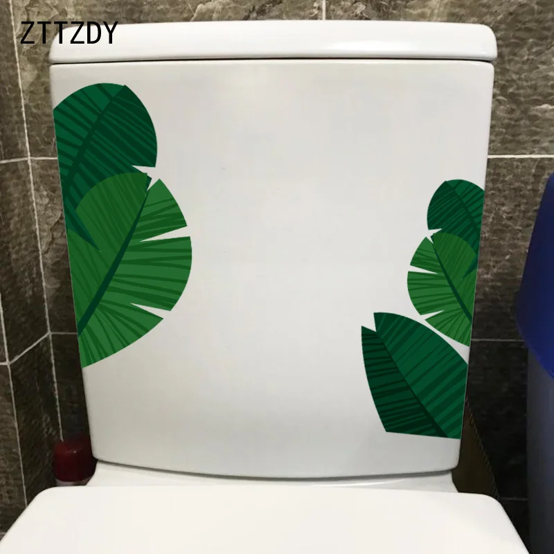 

ZTTZDY 22,3*24 см зеленые листья растения творческий Декор для дома Наклейка на стену стикер для туалета, ванной комнаты