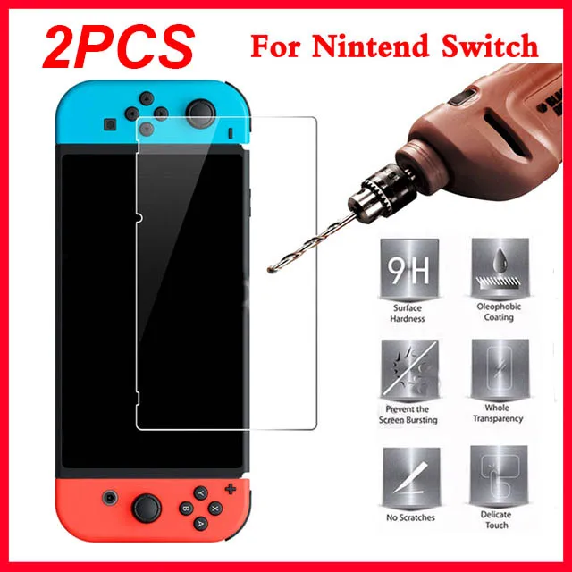 2 шт. закаленное стекло для защиты экрана Nintendo Switch 9H ультратонкая