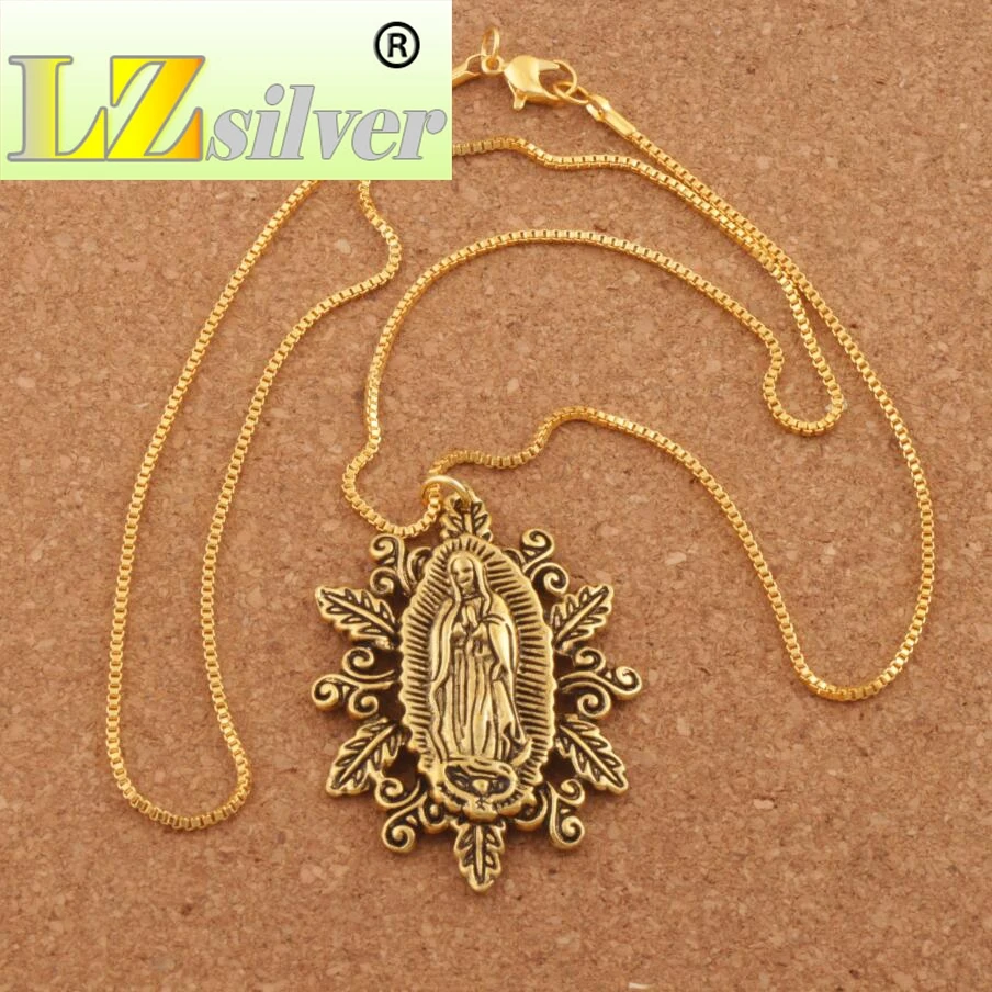 16 шт. 2 цвета ожерелья с кулоном в виде Девы Богородицы N1790 24 дюйма 50x37 мм|medal