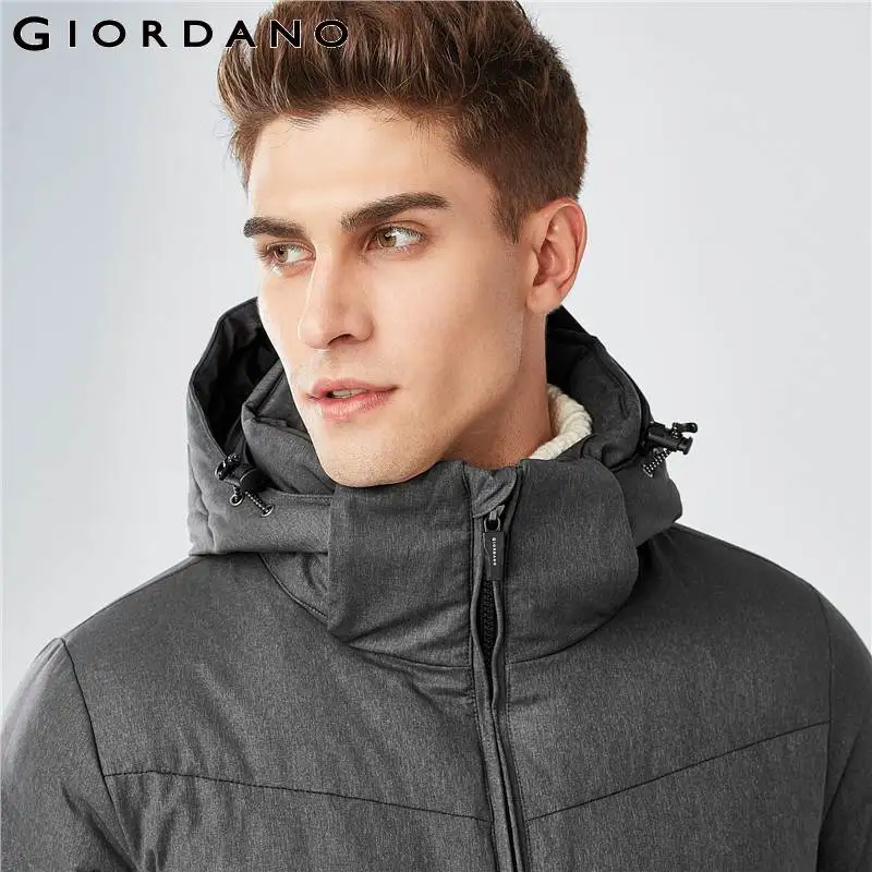 Giordano мужской пуховик с капюшоном из натурального утиного пуха, данная модель пуховика имеет два цветовых решения