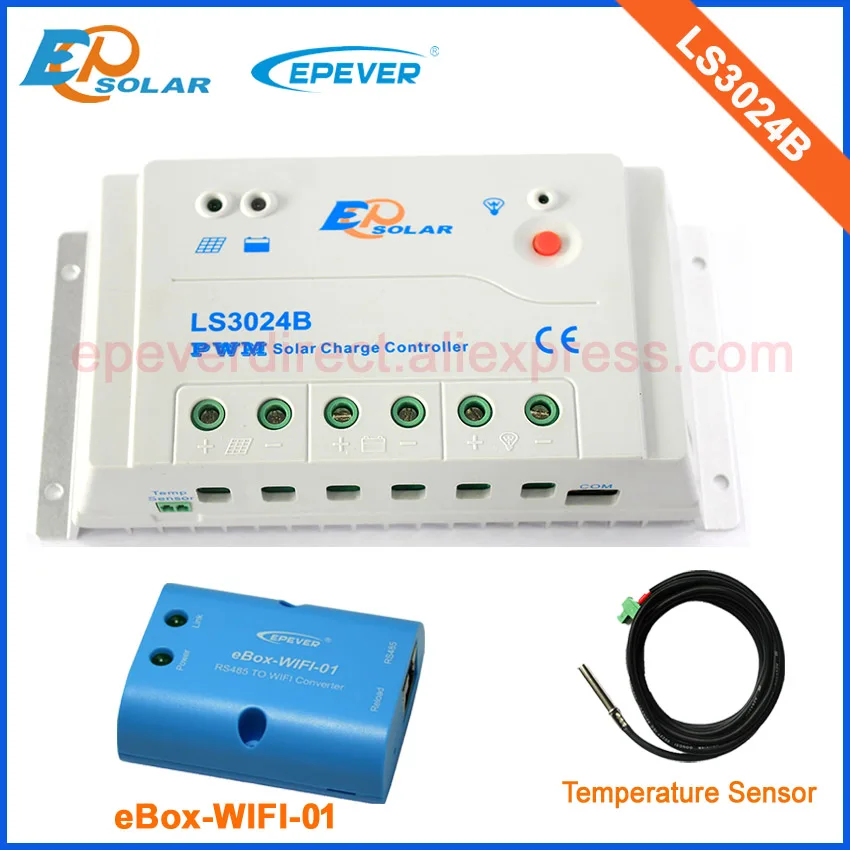

30A charger pwm contoller EPEVER LandStar LS3024B 30amps EPsolar small solar power station temperature sensor and wifi eBOX