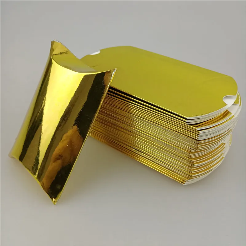 Daak21 Metallic Gold 6X2,5X9 см 12 шт./пакет Цветной вечерние Бумага Подушка конфеты Коробки Свадебная вечеринка конфет Подарочная коробка на день рождения, фестиваль, расходные материалы - Цвет: Daak21 Metallic Gold