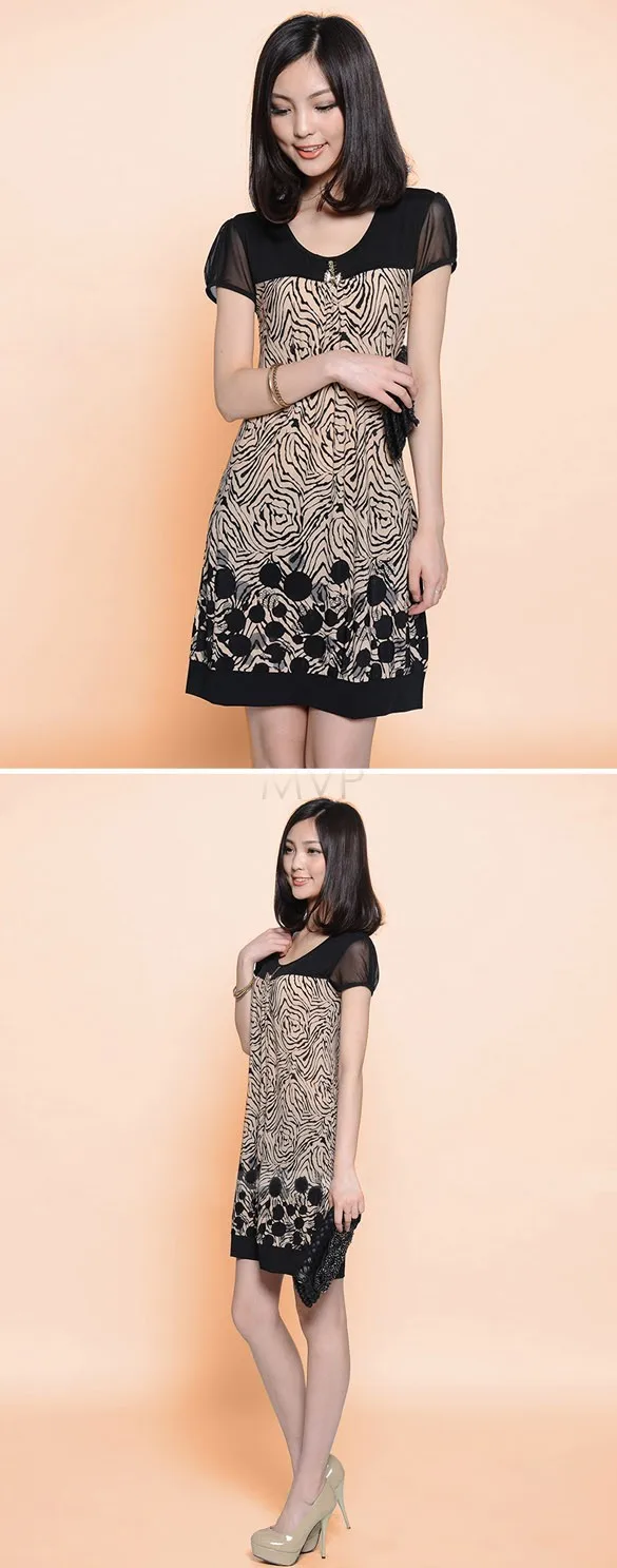 Женское офисное платье FANALA свободное винтажное с коротким рукавом мини для