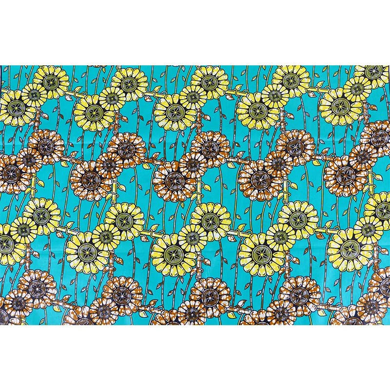 

2019 New Africa Ankara Prints Wax Fabric Real 2020 Wax Fabric 100% Cotton Top Quality Sewing Material for Party Dress 6yards