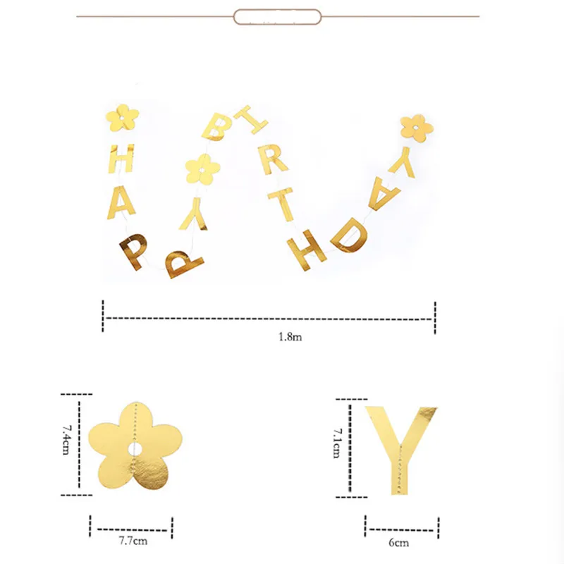 Декоративная гирлянда для вечерние ринки в честь Дня рождения 2 м | Дом и сад