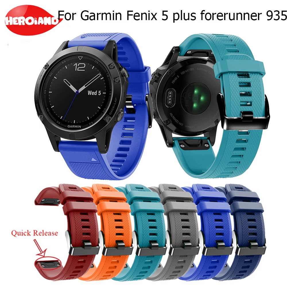 22MM Watchband Replacement strap for Garmin Fenix 5 Plus Forerunner 935 Watch Quick Release Silicone Easy fit Wrist Band Strap