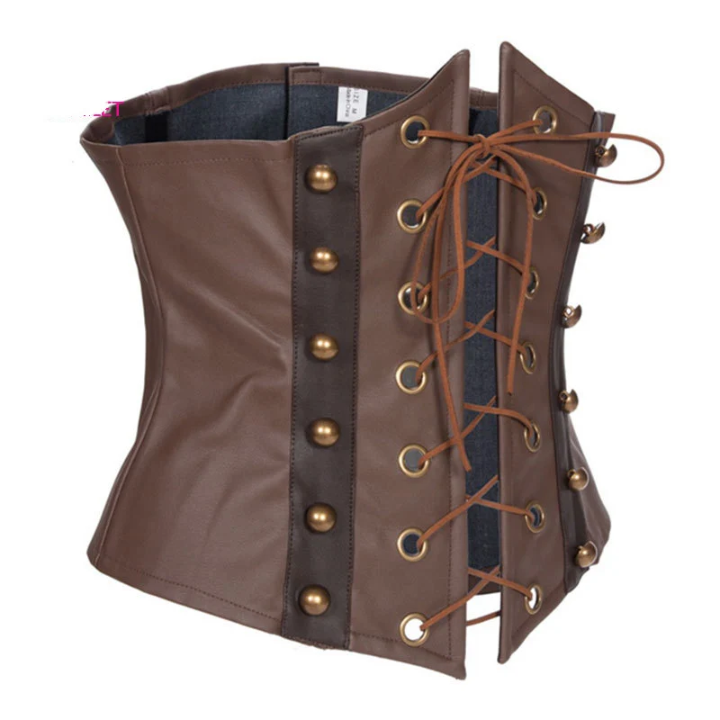 Корсет женский из искусственной кожи на шнуровке корсет под грудь в стиле