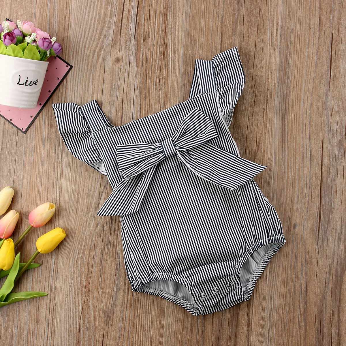 2018 Новые полосы новорожденных для маленьких девочек бантом женский пляжный