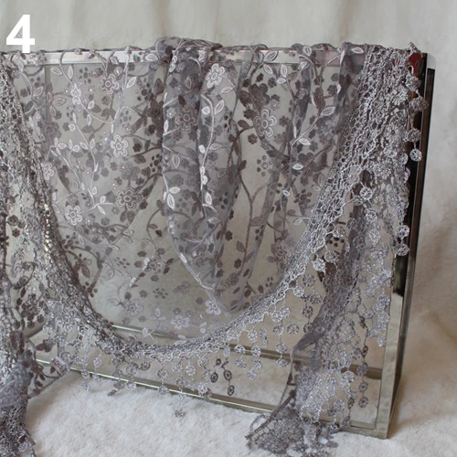 Элегантный треугольный цветочный кружевной шарф женская кисточка модный