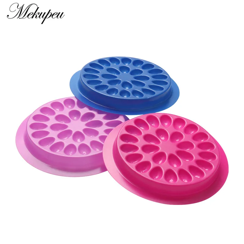 20/100pcs Disposable Plastic Flower Holder Sticker Glue Adhesive Pallet Grafted lashes tool For Eyelash Extension Makeup Tools