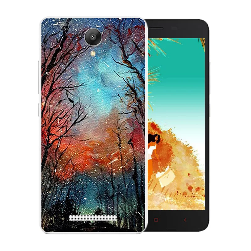 5 дюймов для Xiaomi Redmi Note 2 задняя крышка с рисунком звездного неба прозрачный мягкий