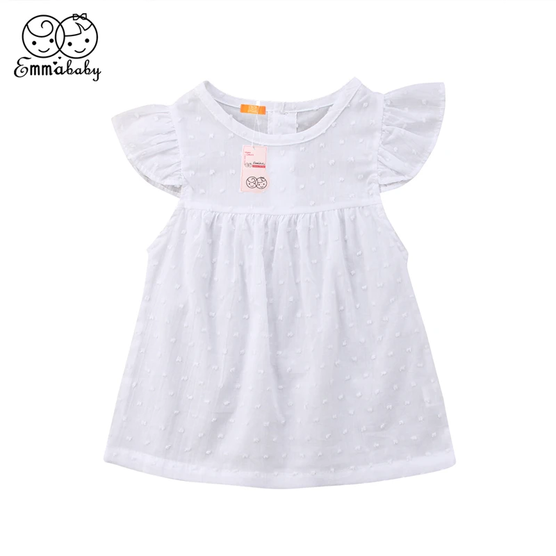 Emmababy детские белые платья для маленьких девочек летнее Хлопковое платье-пачка с