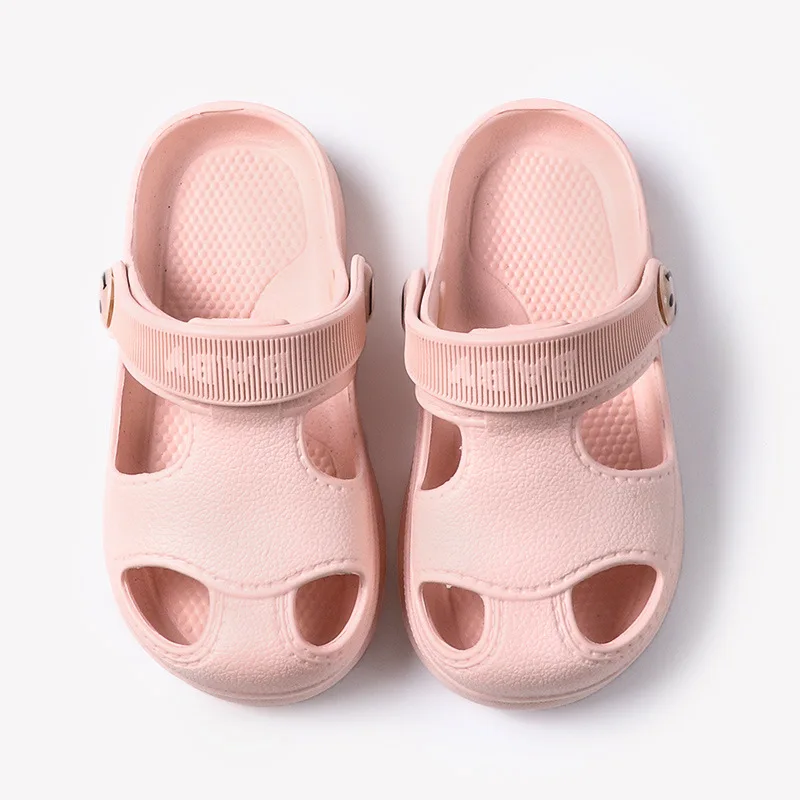 Pink Детские сабо; обувь для девочек; Простые тапочки для малышей; Детские пляжные сандалии; Новинка; клоги для маленьких мальчиков; детская садовая обувь для девочек - Цвет: Pink