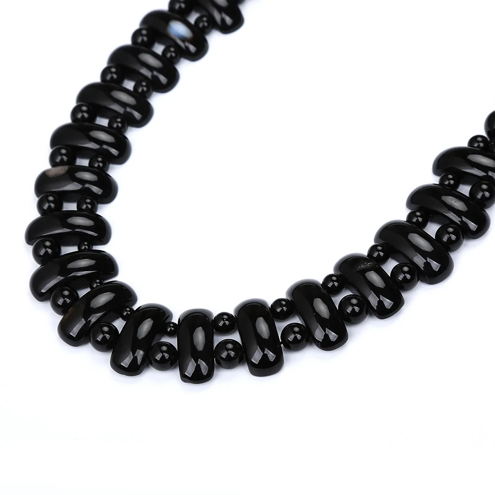 Yumten Black Agate Necklace Crystal Fashion Women Bead Chain Popular Classic Pendant Exquisite Handmade Jewelry Wholesale 5 PCS | Украшения