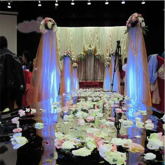 Популярные серебристые Декорации для свадебного декора зеркальный ковер