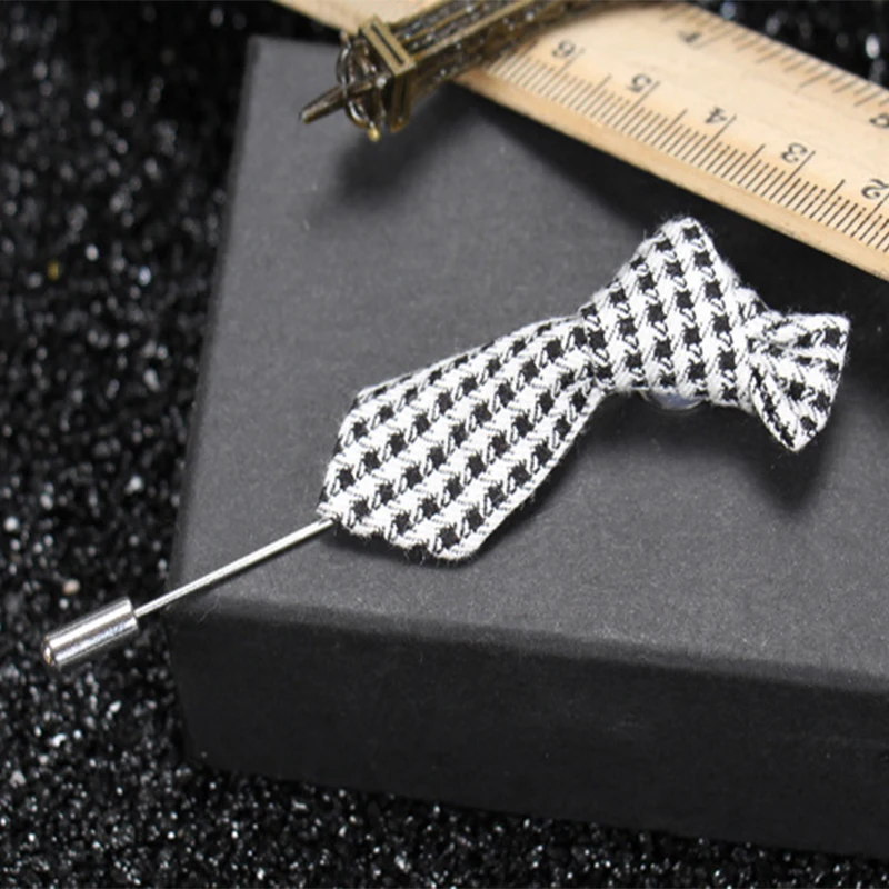 Mdiger бренд оптовая продажа мужские отворот булавки плед в форме галстука и броши