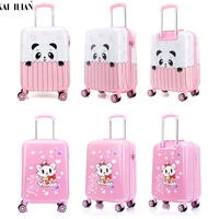18 19 20 inchs suitcase pink panda rolling luggage spinner wheels child travel trolley suitcase cute kid handbag girls gift