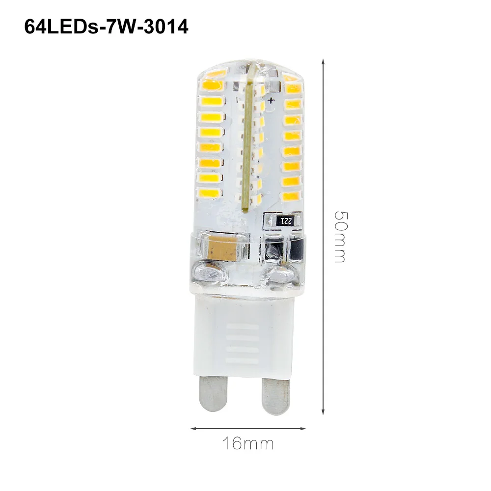 64Leds 3014 G9 светодиодный лампы 48/64/104/152 светодиодные лампы «Кукуруза» лампочки переменного тока 220 В 3014 2835 лампа-прожектор Люстра для Гостиная украшения - Испускаемый цвет: 64Leds 3014