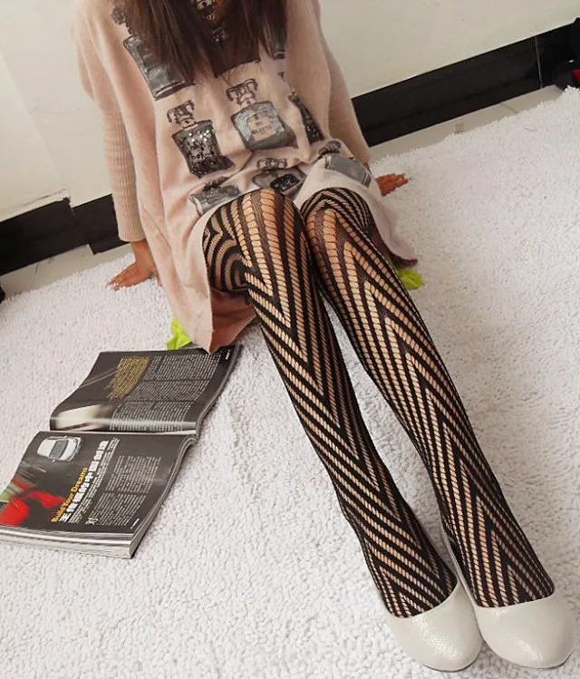 Модные женские колготки красивые обтягивающие сексуальные чулки в сеточку с