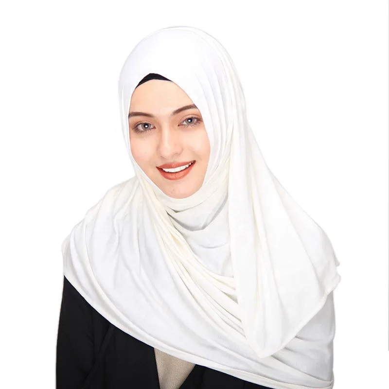 Мусульманский хиджаб из Джерси шарф для женщин femme musulman hijabs Исламские шали/тюрбаны и обертывания сплошной модальный головной платок для женщин