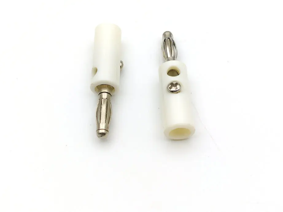 

100 PCS WHITE 4mm lanterns banana plug CONNECTOR