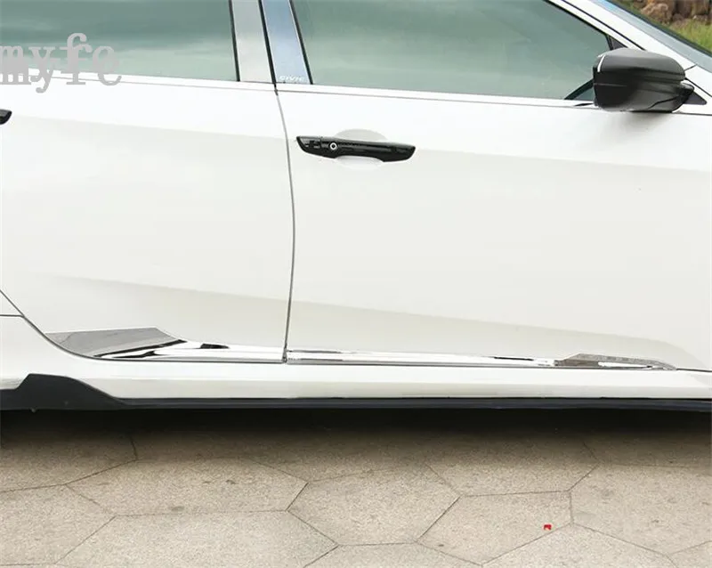 Для Honda Civic ABS хром или черный корпус литая дверь боковая линия Подрезка крышка протектор ACCENT Подкладка Полосы
