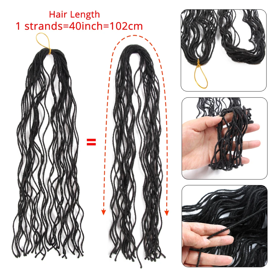 Alileader Мини искусственной Locs вьющиеся крючком косу волос 20 inch синтетический ужас