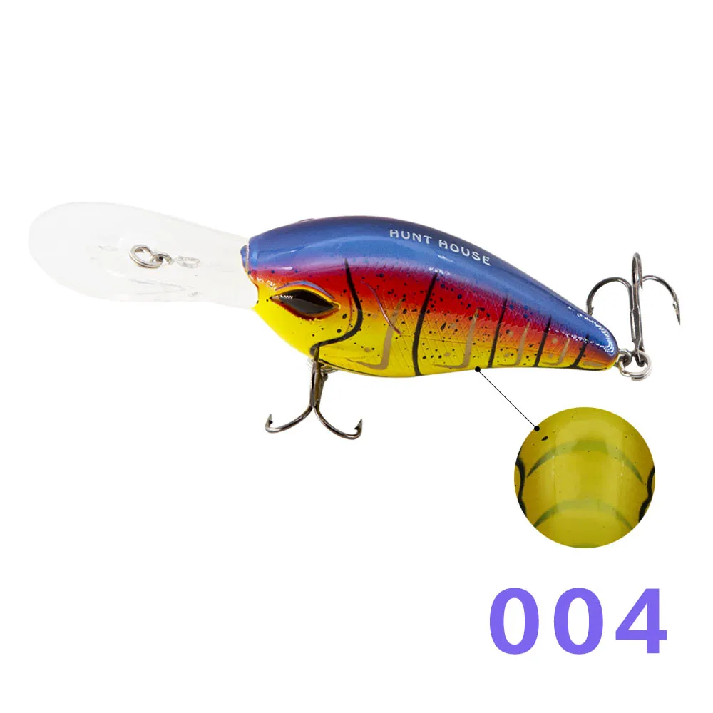 004 HuntHouse crankbait leurre Deep dive crankbait 60mm13. 5 г 75mm30g воблер pesca для окуня щуки пресноводный LW119 Рыбалка lur - Цвет: 004