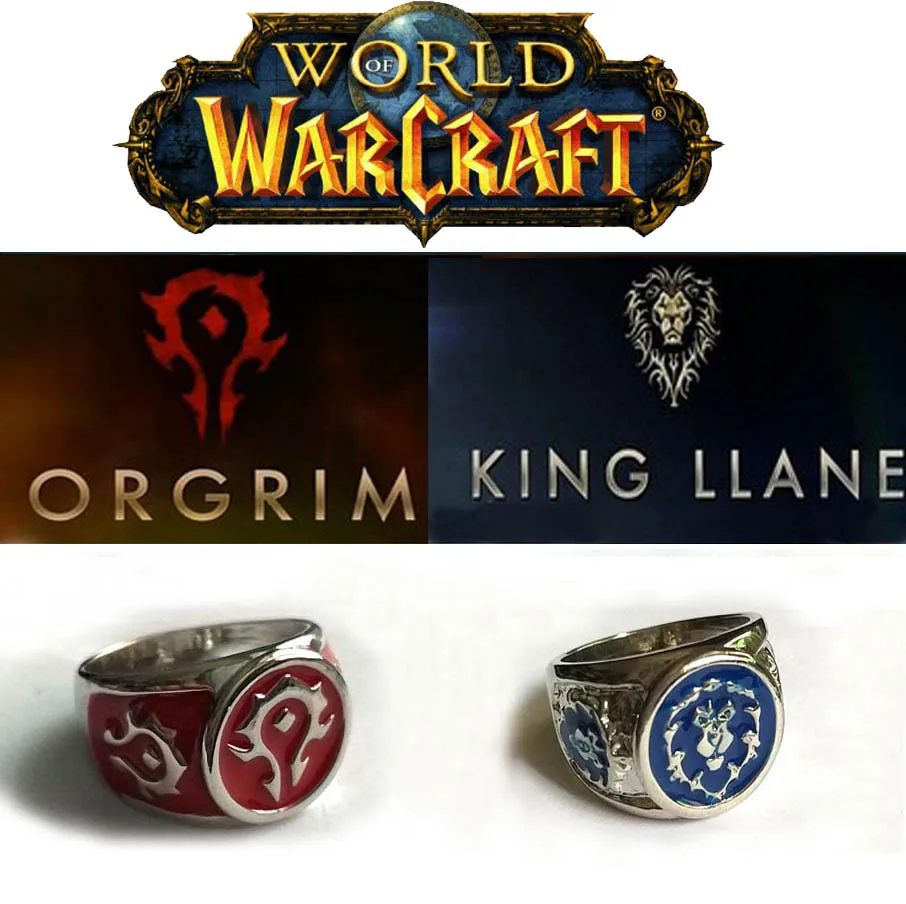 2 шт World Of Warcraft Alliance orde тематическое металлическое кольцо в коробке - Цвет основного камня: SILVER