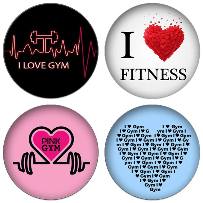 ZDYING 5 шт./лот 3 размера стеклянный кабошон I Love Fitness Gym изображение купол Самоцветы