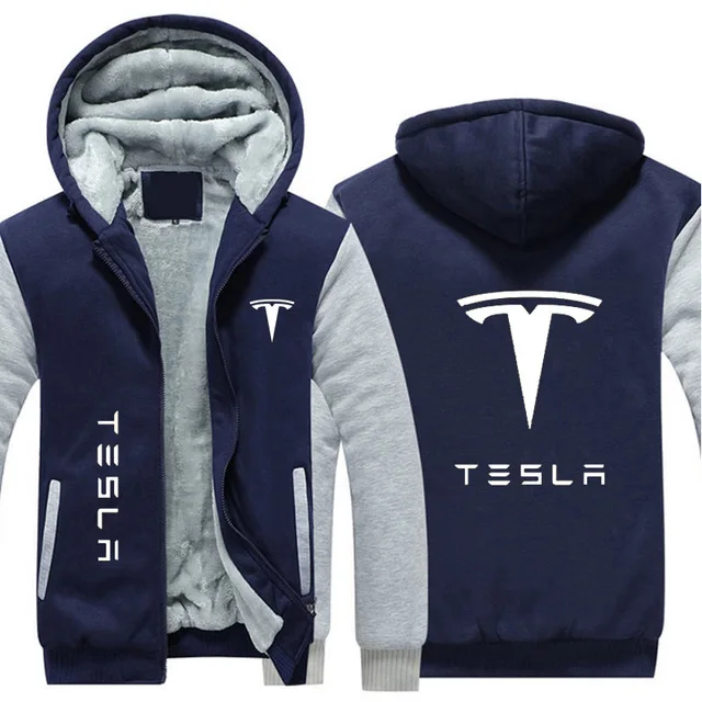 Дропшиппинг Новинка зимы Тесла бренд Логотип автомобилей для мужчин с капюшоном