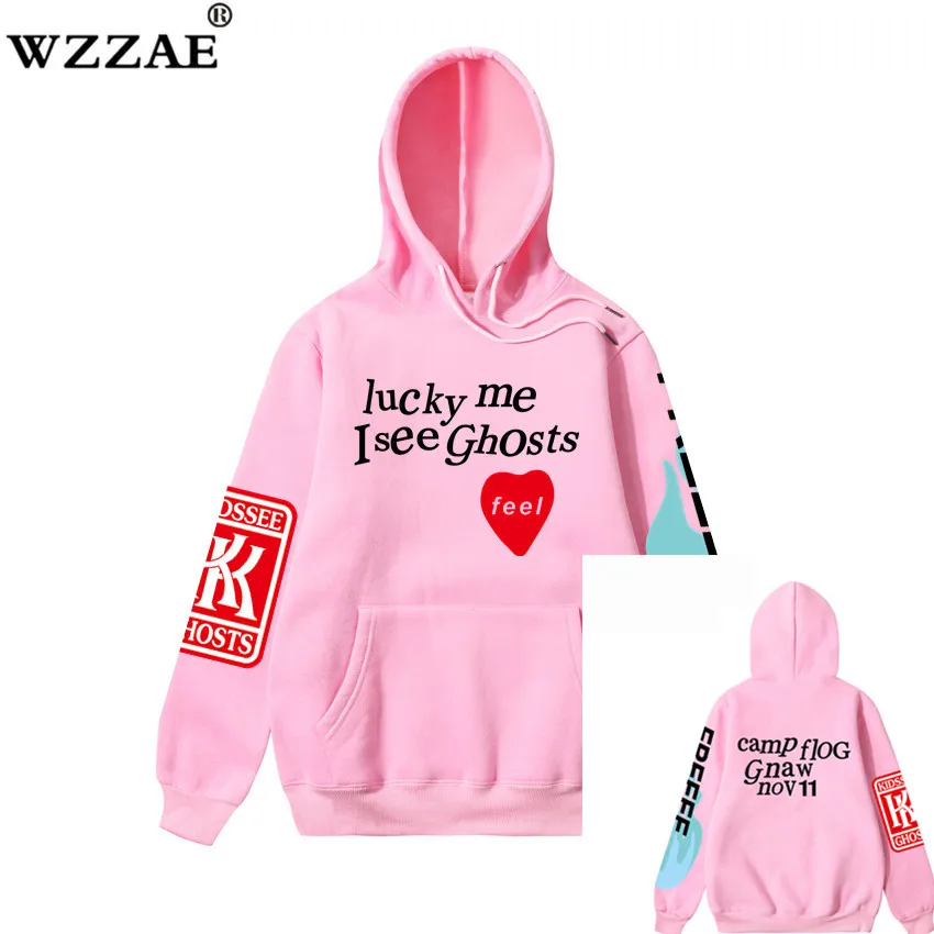 Pink 1 19ss Kanye West/Детские толстовки с капюшоном с изображением призрака для женщин и мужчин; толстовки в стиле хип-хоп; уличная одежда; модная мужская толстовка с капюшоном; пуловер - Цвет: Pink 1