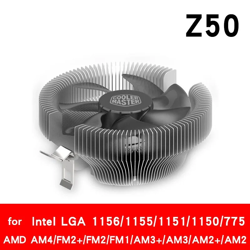 Z50 Кулер Cooler Master мультиплатформенный кулер для процессора Intel 478 775 115X AMD AM2 AM2+ AM3 FM1 кулер для процессора 3pin охлаждающий вентилятор для процессора - Цвет лезвия: Z50