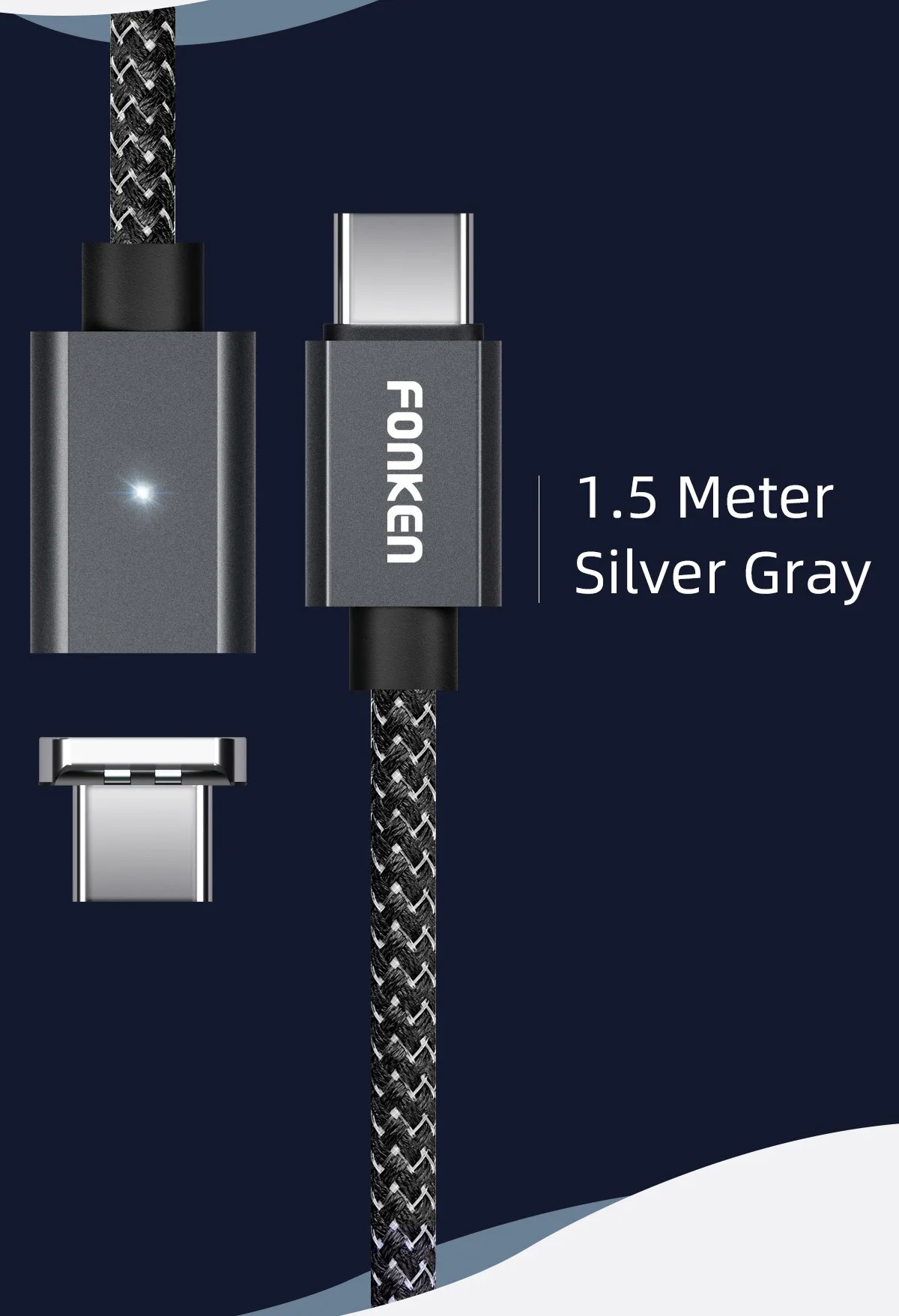 FONKEN 100 Вт Магнитный кабель 5A usb type C для type C кабель 1,5 м ноутбук type-c Мощность PD шнур Быстрая зарядка Телефон зарядный провод данных
