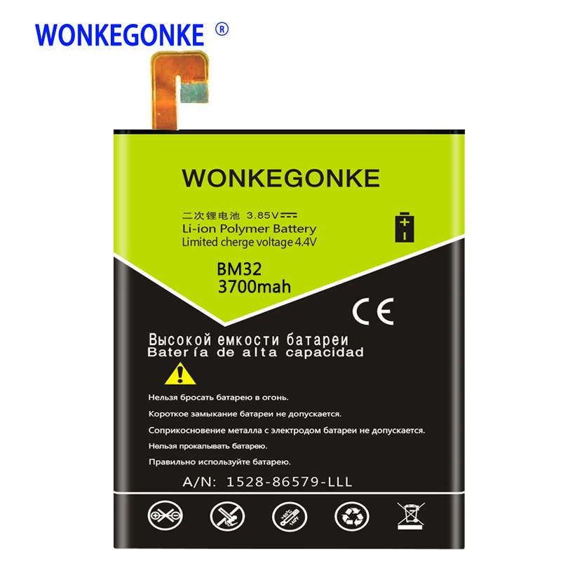 WONKEGONKE Battery For Xiaomi 4 Mi4 BM32 Lithium Polymer Replacement Mobile Phone Batteries Bateria | Мобильные телефоны и