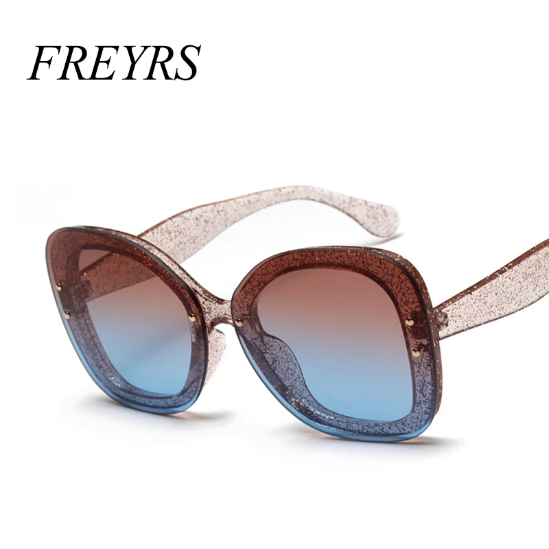 FREYRS Oversize Sunglasses Women Brand Designer Transparent Frame Eyeglasses for Female Pink Gray Oculos de sol UV400 5169F | Аксессуары