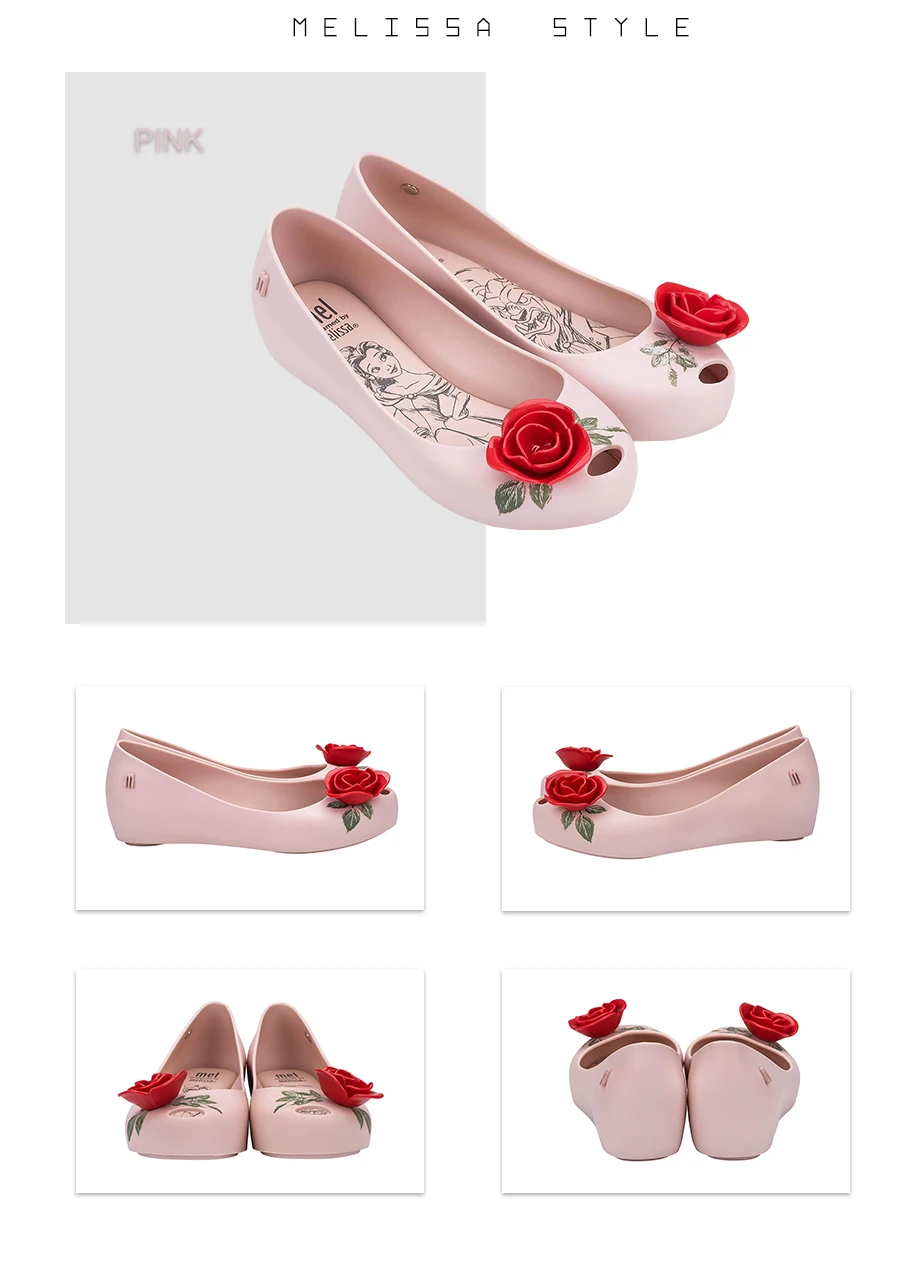 Melissa Ultragirl beauty And The Beast; коллекция года; женские сандалии на плоской подошве; обувь melissa для женщин; прозрачные сандалии; женская прозрачная обувь; Adulto