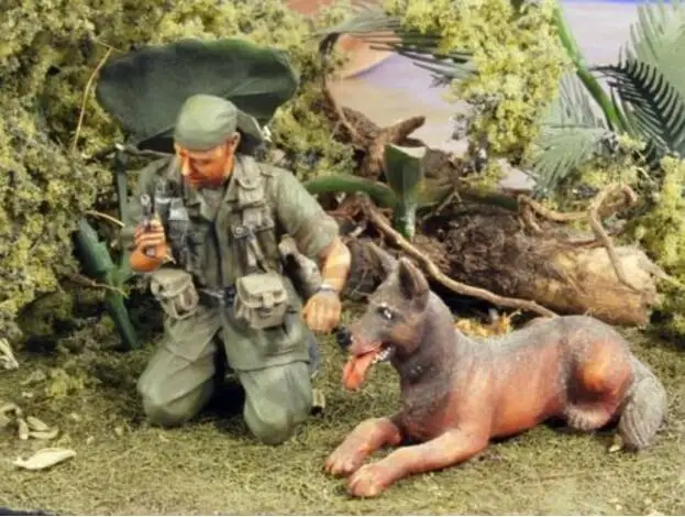 1/35 Строительный набор из смолы США и собаки | Игрушки хобби