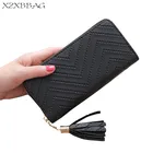 Модный женский кошелек XZXBBAG с кисточками, многофункциональная сумка, повседневная сумка, женская сумка на молнии, кошелек для монет, карт