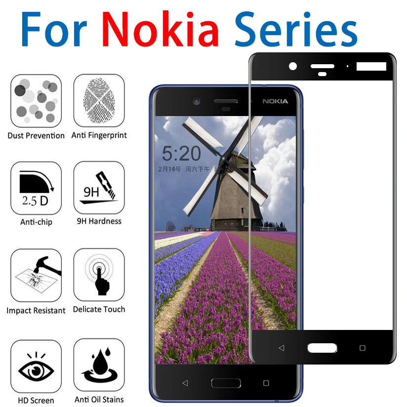 9H для nokia 8 закаленное стекло HD Полный экран протектор noki 7 6 5 3 glas пленка celular