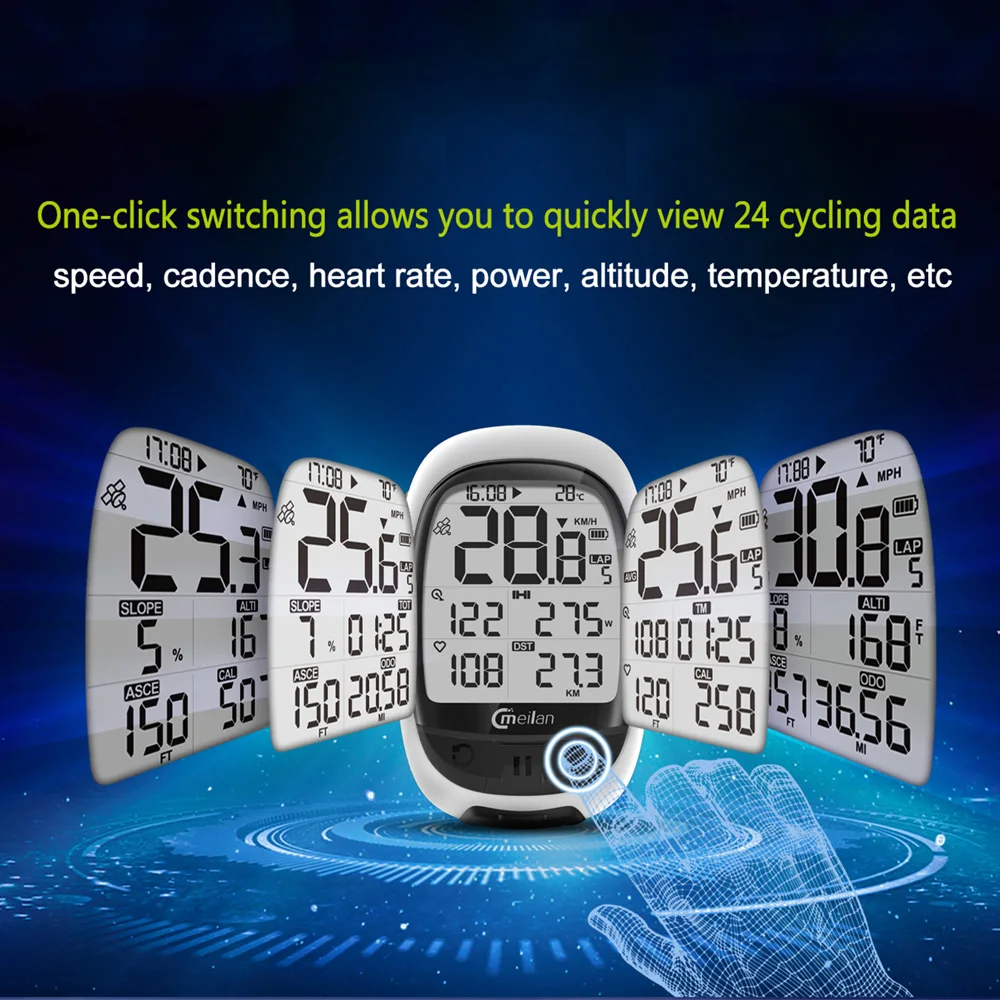 MEILAN M2/M3 gps велосипедный компьютер Каденс пульсометр MTB измеритель мощности Скорость Candence велосипедный навигационный компьютер