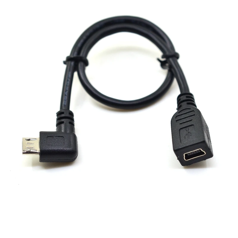 0 25 м 90 градусов прямоугольный Micro USB 2 штекер к Mini 5-контактный разъем OTG кабель для