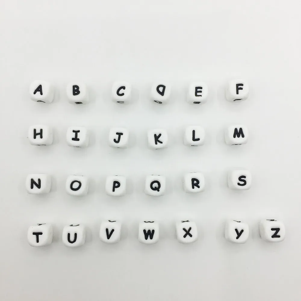 Силиконовые бусины с буквами алфавита. Не содержит Бисфенол А незакрепленные