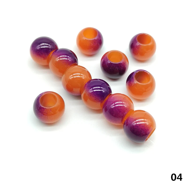 04 20 pcs 12mm Big Hole Beads Round Beads for Jewelry Making Acrylic Beads Multicolor Loose Bead Jewelry DIY Accessory - Цвет: 04