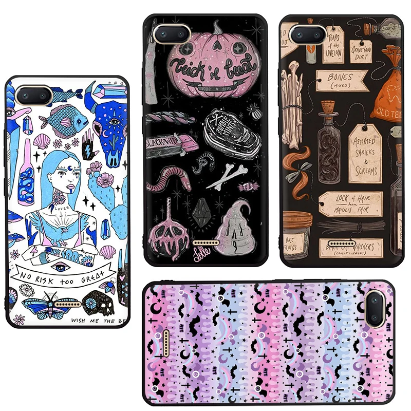Силиконовый чехол для телефона Girly Pastel Witch Goth Xiaomi Redmi 5A 6A 5 Plus 6 Pro 7 GO Note 4X 8 GO5A