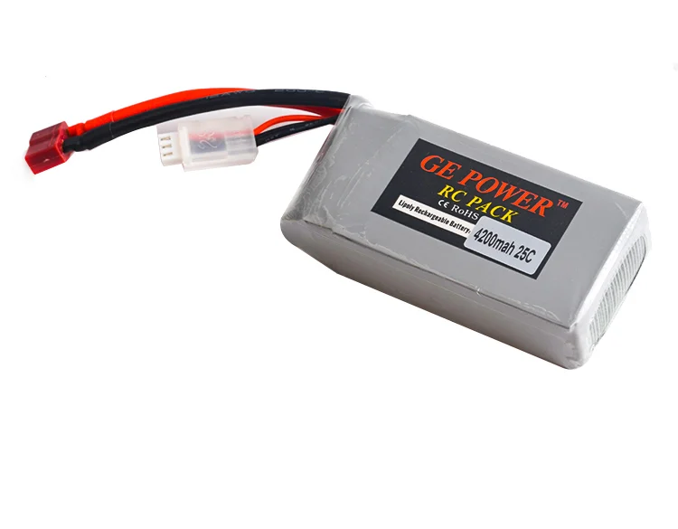 1 2 шт. обновление 7,4 В 4200 мАч 25C 2S li-po батарея T plug GE power для Wltoys 12428 RC автомобиль/RC лодка