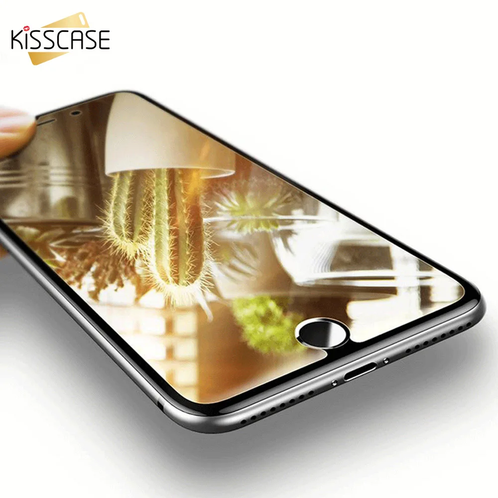 KISSCASE закаленное защитное стекло для iPhone 6 6s 7 Plus Защита экрана X XS 5 цветов