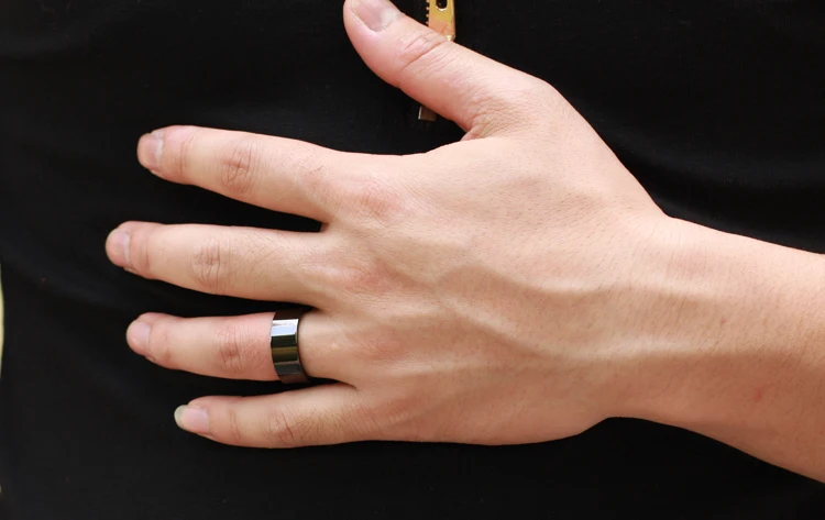 free shipping 8mm Fashion Black Simple Classic Smooth 316L Stainless Steel Rings | Украшения и аксессуары