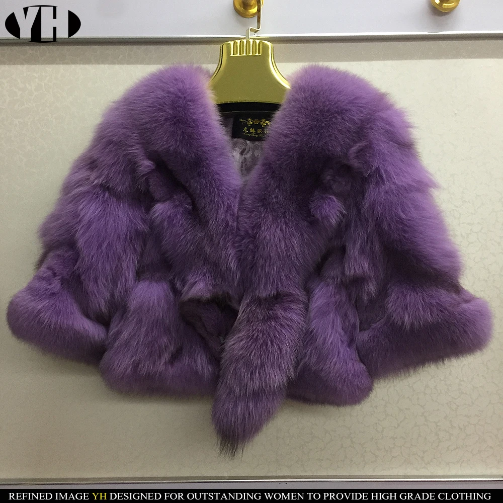 2019 new arrive women winter thick warm fur coat real fox jacket big collar outfit solid color fashion outerwear | Женская одежда